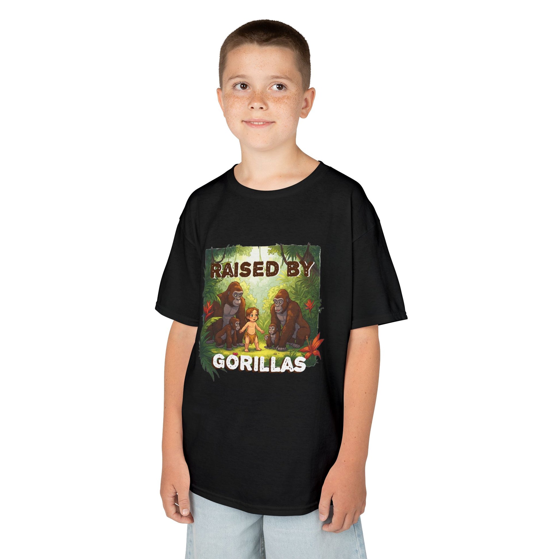 Funny Adorable 'Raised by Gorillas' Kids Tee - Schmartypants