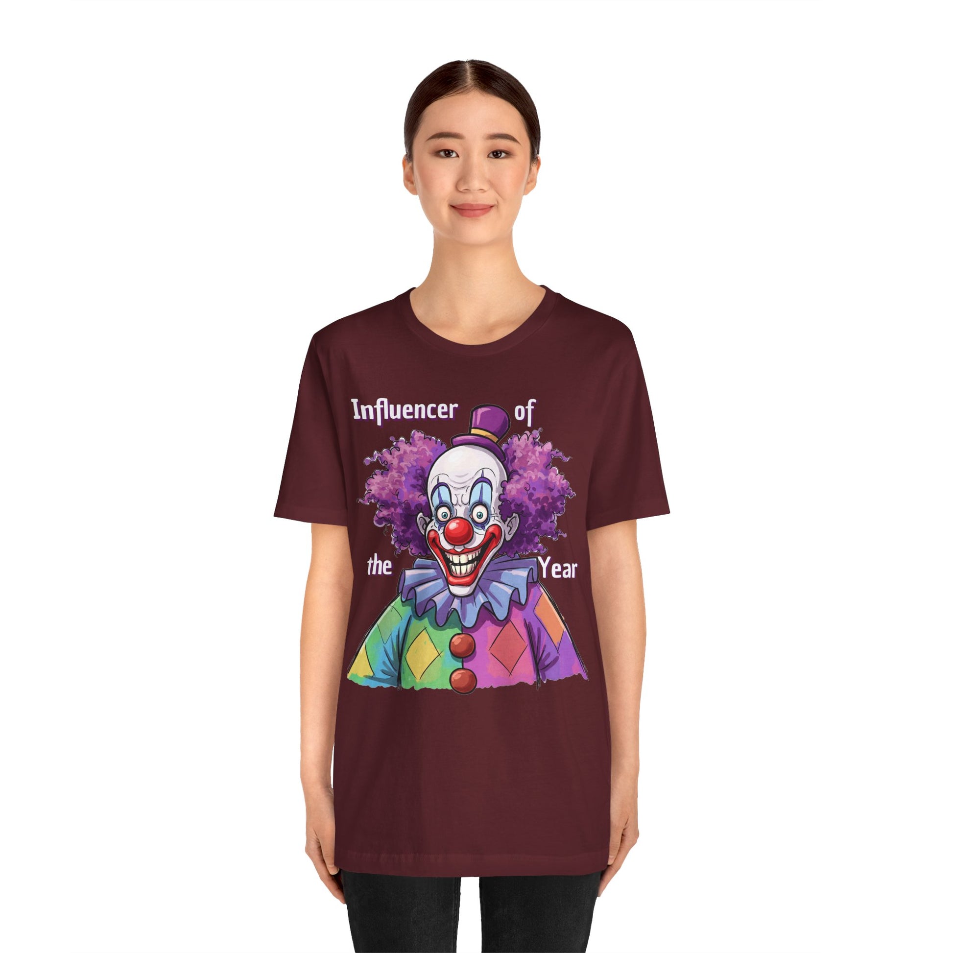 Influencer of the Year Clown T-Shirt - Funny Unisex Jersey Tee - Schmartypants