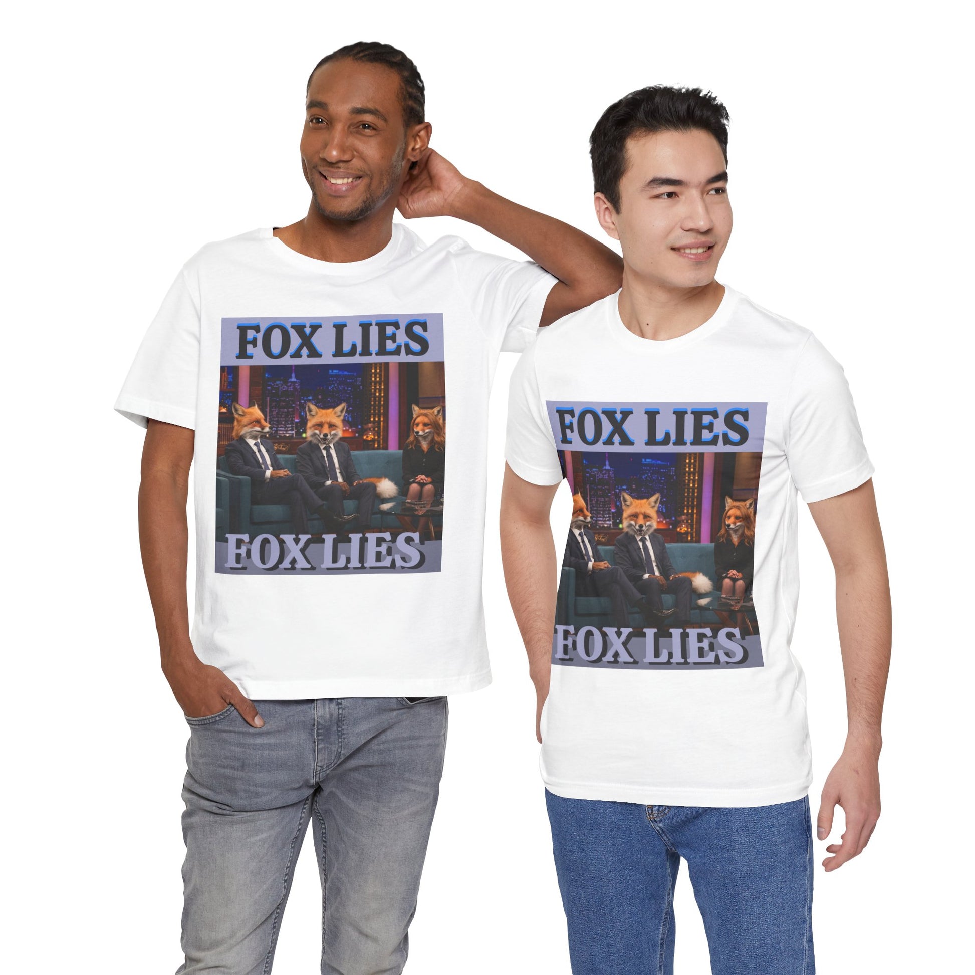 Humorous Fox Lies Tee - Unisex Jersey Short Sleeve T-Shirt - Protest Wear - Activist Tee - Schmartypants