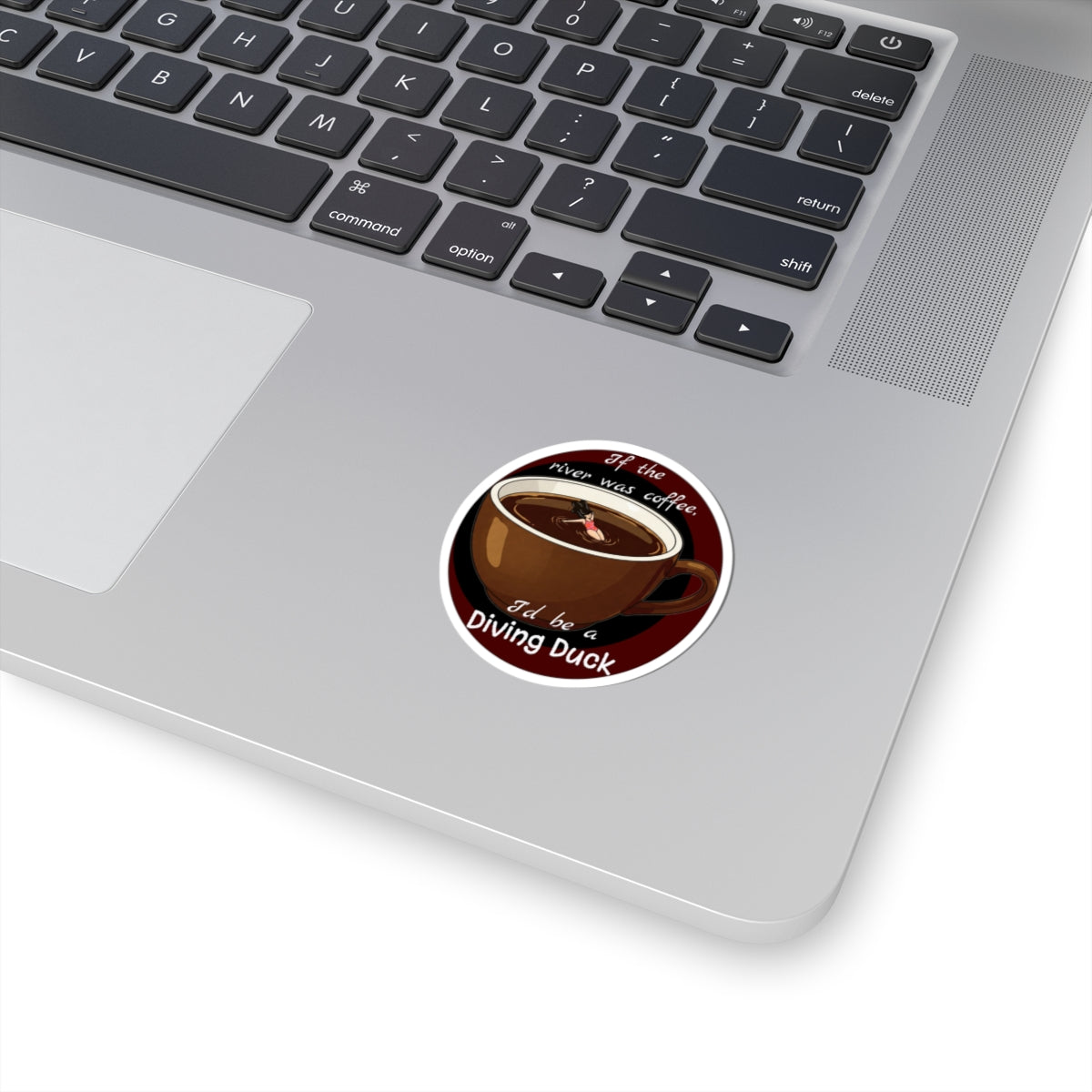 Funny Diving Duck Coffee Kiss-Cut Stickers | Perfect for Coffee Lovers - Female Diver - Schmartypants
