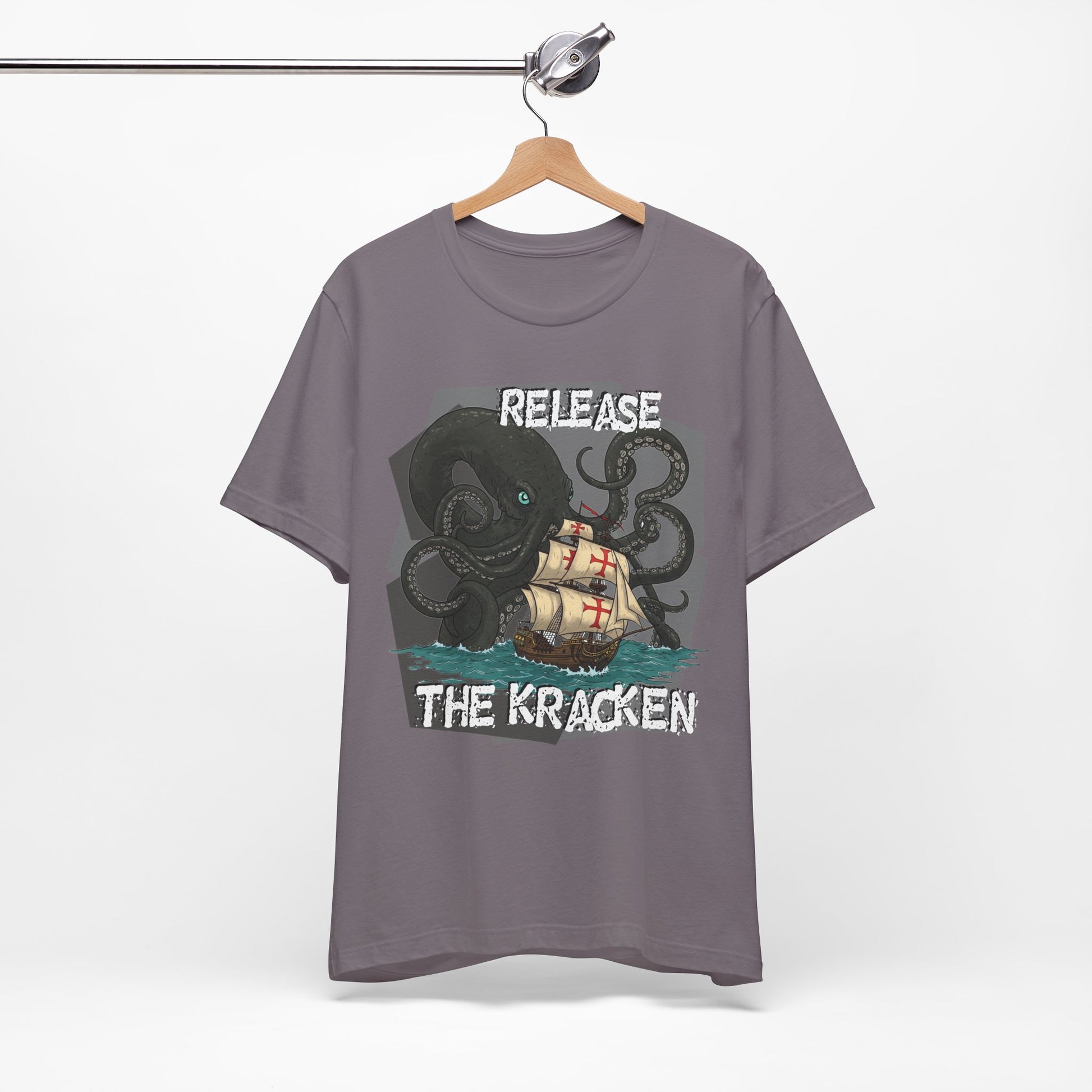 'Release The Kraken!' Tee - Unisex Short Sleeve Shirt, Nautical Tees, Pirate Fashion, Ocean Lover Gift, Funny T-Shirt, Sea Creature Shirt, Great for Gamers - Schmartypants