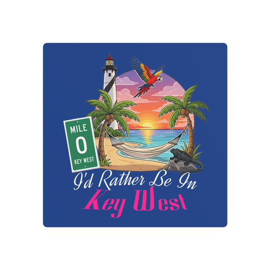 Metal Art Sign, 'I'd Rather Be In Keywest' Beach Lifestyle Decor, Key West Florida Souvenir, Home Bar Wall Art, Coastal Theme Sign,