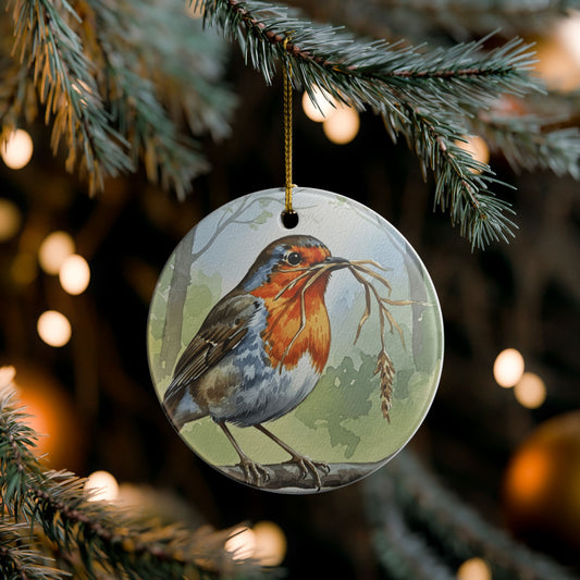 Charming Bird Ornament, Seasonal Home Decor, Nature Lover Gift, Christmas Decoration, Eco-Friendly Keepsake, Robin Ornament