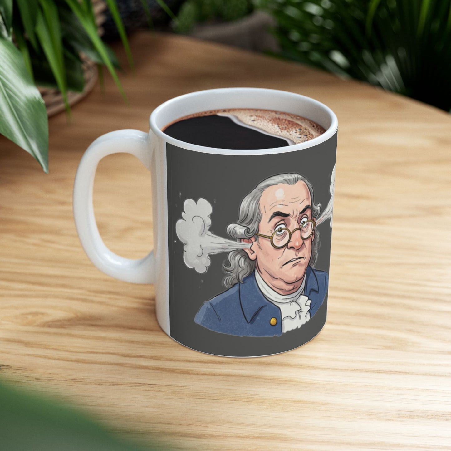 Funny Benjamin Franklin Ceramic Mug - Brainstorming Gift for Intellectuals - Schmartypants