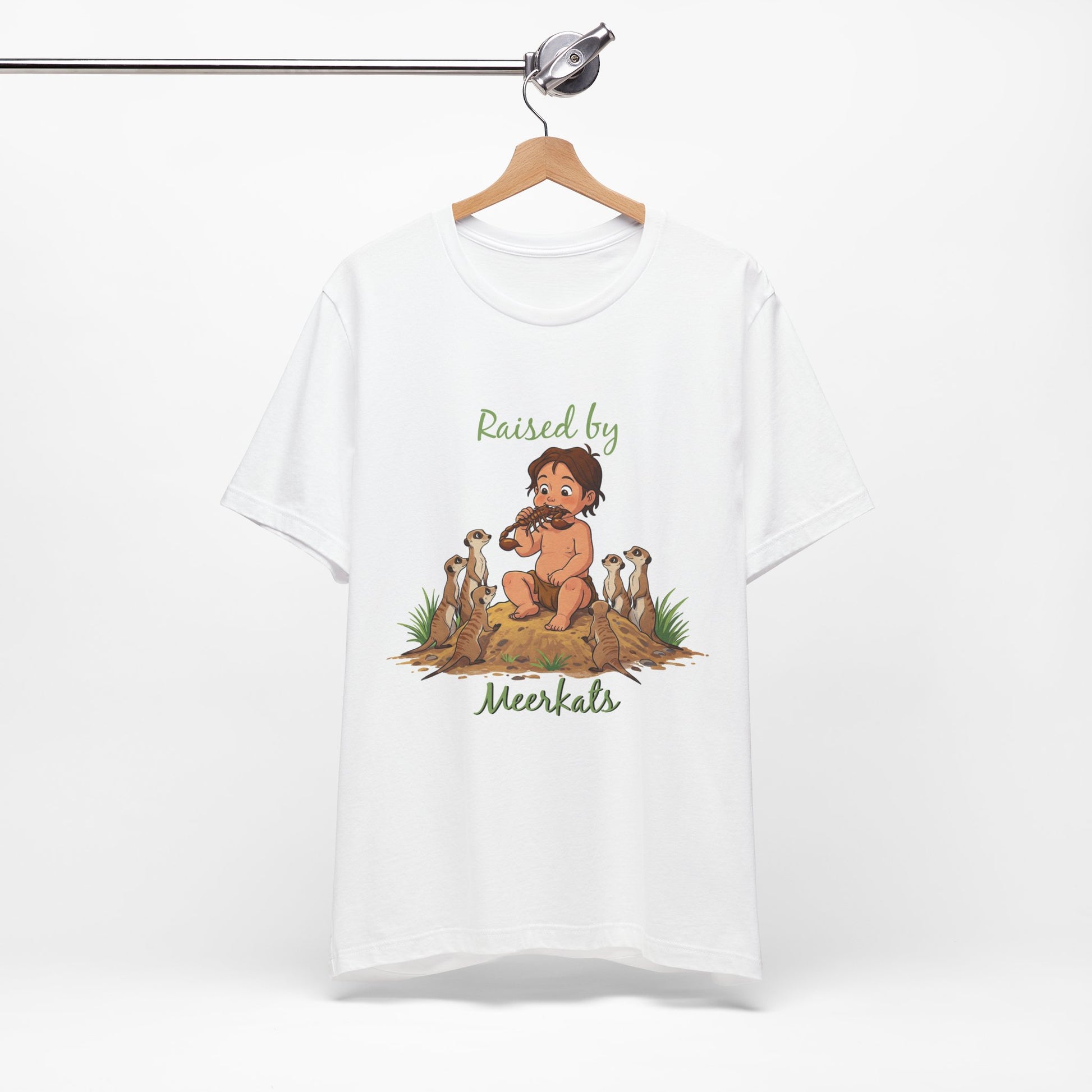 Funny 'Raised by Meerkats' Unisex Tee for Meerkat and Wildlife Lovers - Schmartypants