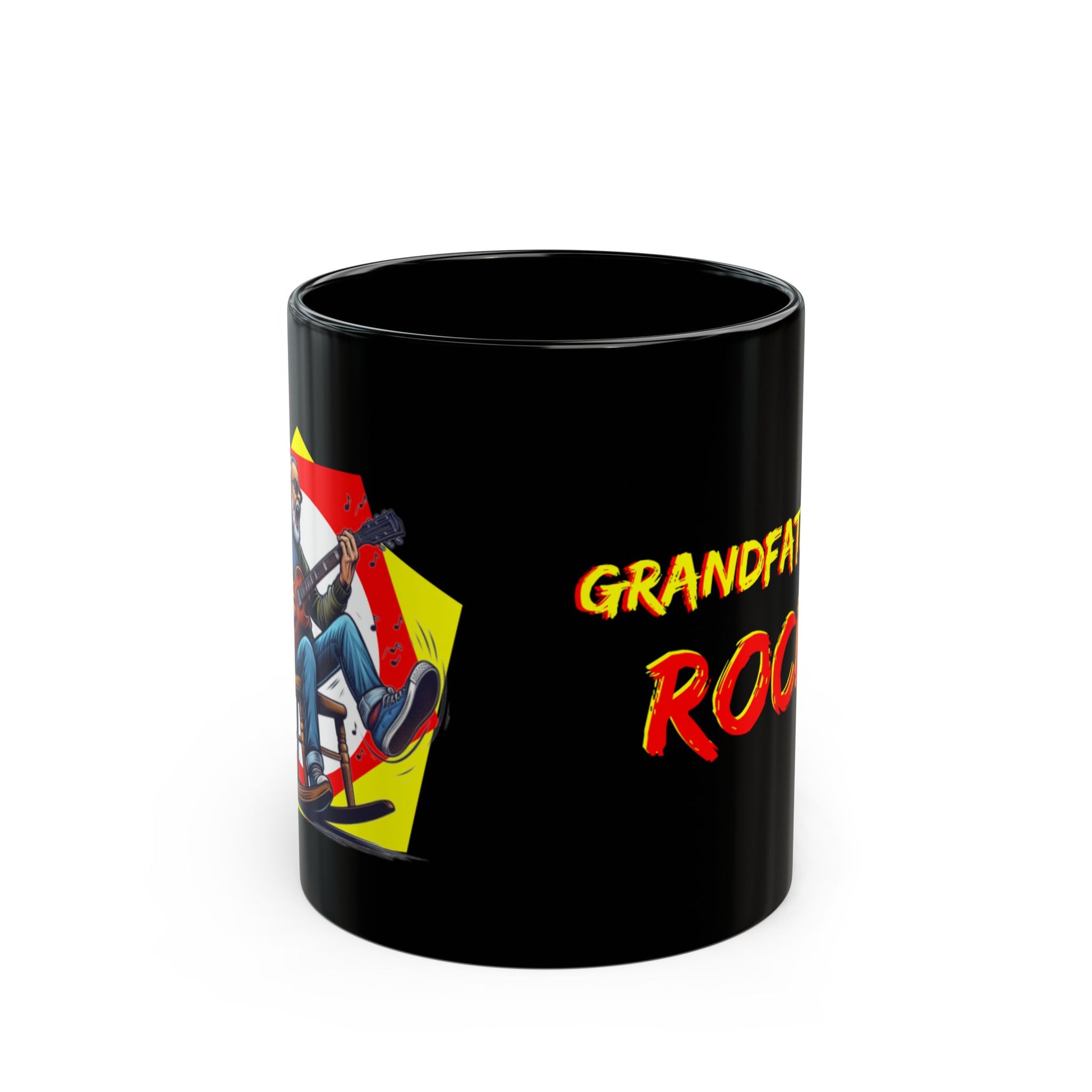 "Grandfathers Rock" Coffee Mug - Funny Black Mug for Granddad, Gift for Father's Day, Birthdays - Schmartypants