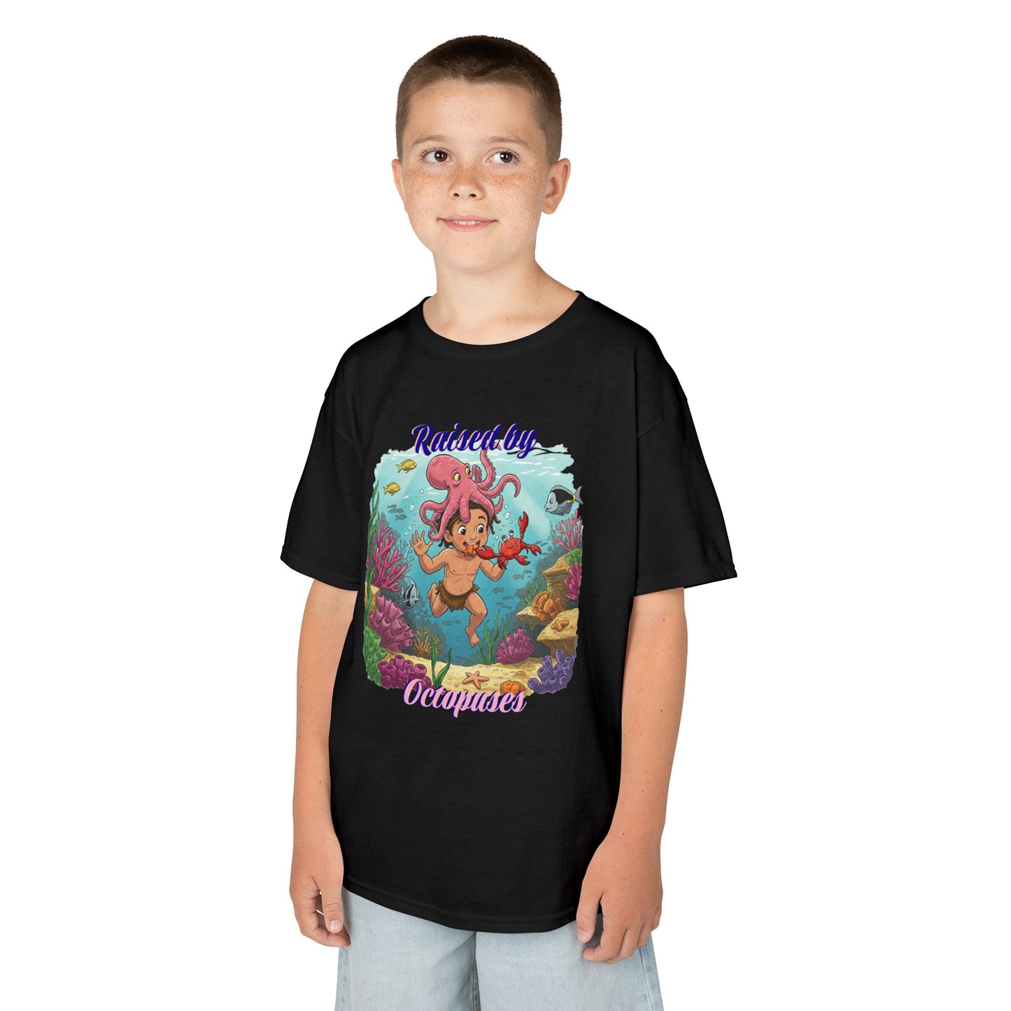 'Raised by Octopuses' Funny Underwater Adventure Kids Tee - Quirky Ocean-Themed Shirt, Perfect Gift for Beach Lovers, Funny Kids Apparel, Summer Fun Wear, Unique [...]