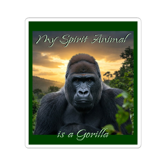 'My Spirit Animal is a Gorilla' Kiss-Cut Stickers - Nature Lover's Gift, Primate Lovers - Schmartypants