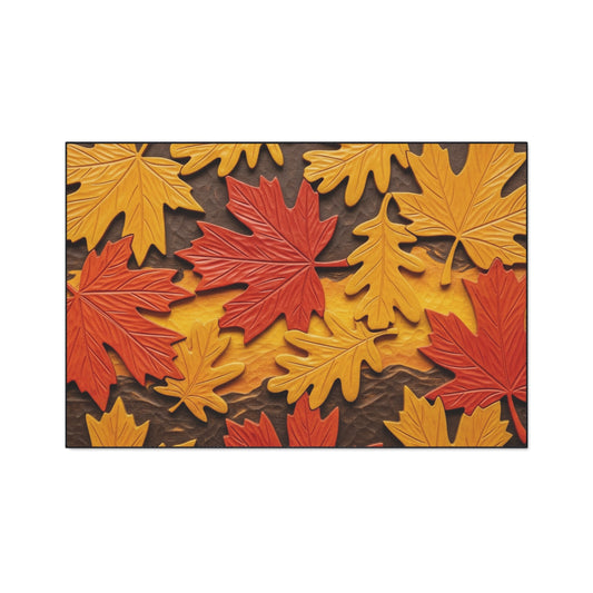 Autumn Leaves Heavy Duty Floor Mat, Seasonal Home Decor, Entryway Rug, Fall Decoration, Perfect for Thanksgiving or Halloween