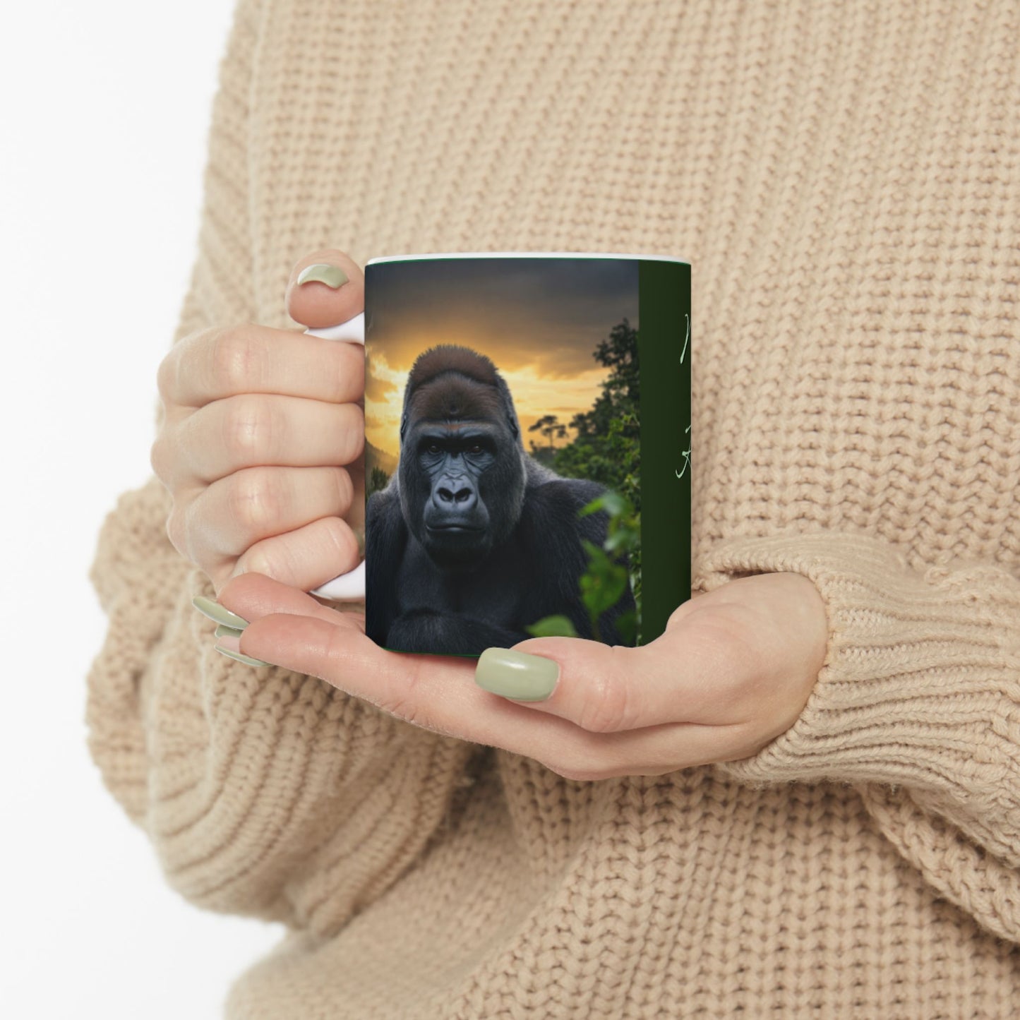'My Spirit Animal is a Gorilla' Ceramic Mug - Wildlife Lover Gift (11oz, 15oz) - Schmartypants