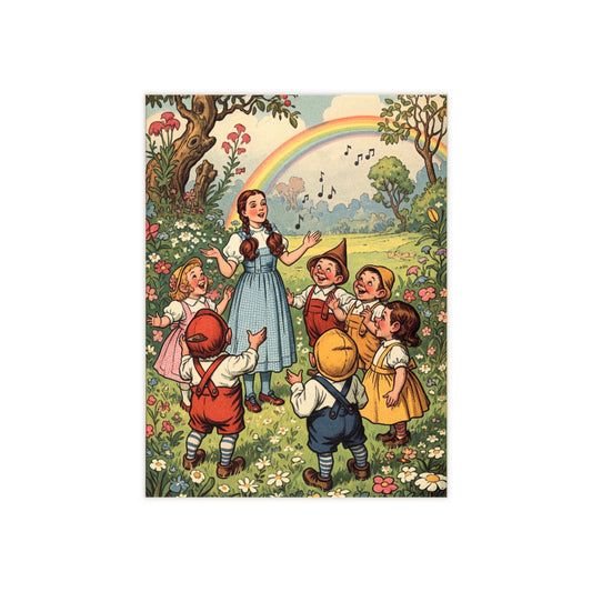 Ceramic Tile, Dorothy and the Munchkins, Wizard of Oz, Child's Bedroom Decor, Baby Shower Gift, Rainbow Tile