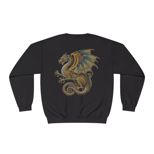Mystical Alchemist Dragon Sweatshirt, Cozy Gift, Fantasy Lover Apparel, Unisex Sweatshirt, Dragon Design, Magical Outfit