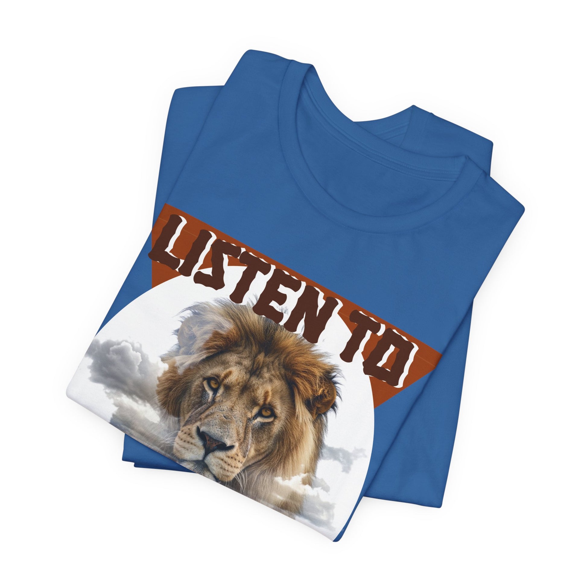 Listen to the Lion Unisex Tee, Casual T-Shirt, Wildlife Lover Gift, Nature Enthusiast Apparel, Birthday Present, Adventure Wear, Van Morrison Fans - Schmartypants