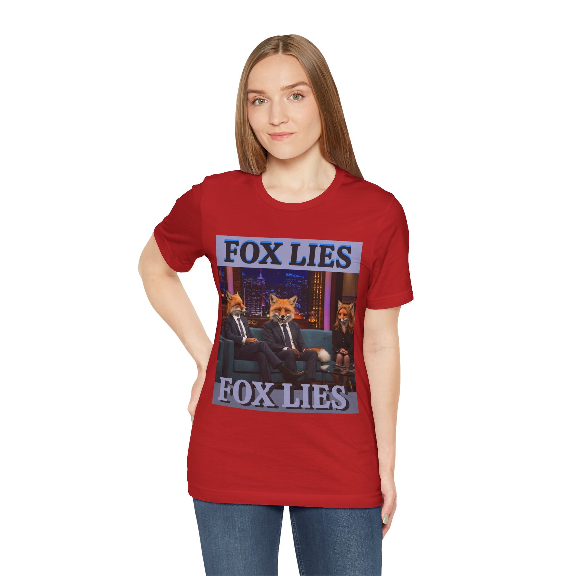 Humorous Fox Lies Tee - Unisex Jersey Short Sleeve T-Shirt - Protest Wear - Activist Tee - Schmartypants