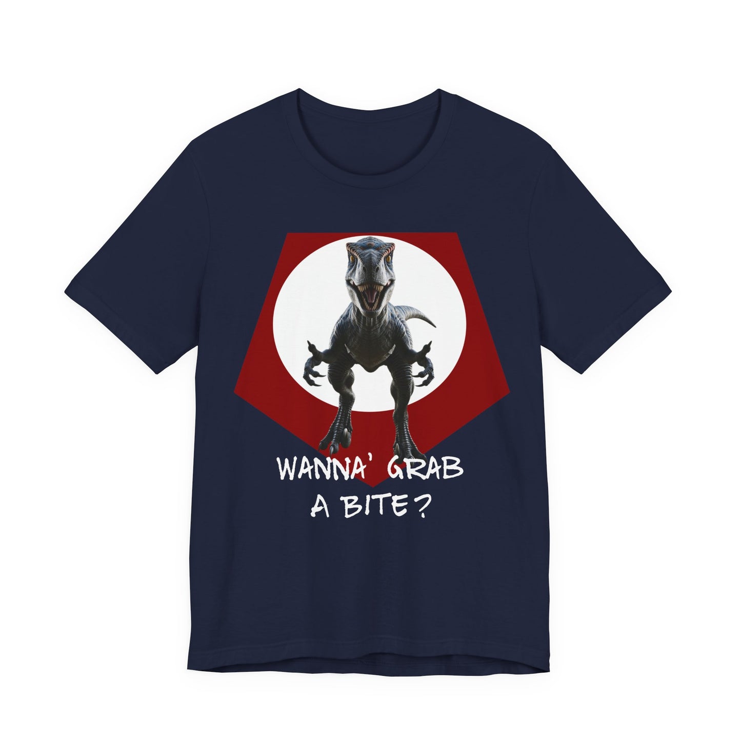 Funny Dinosaur Velociraptor 'Grab a Bite' Graphic Tee - Perfect for Casual Wear, Birthday Gifts, Jurassic Theme Parties, Chefs