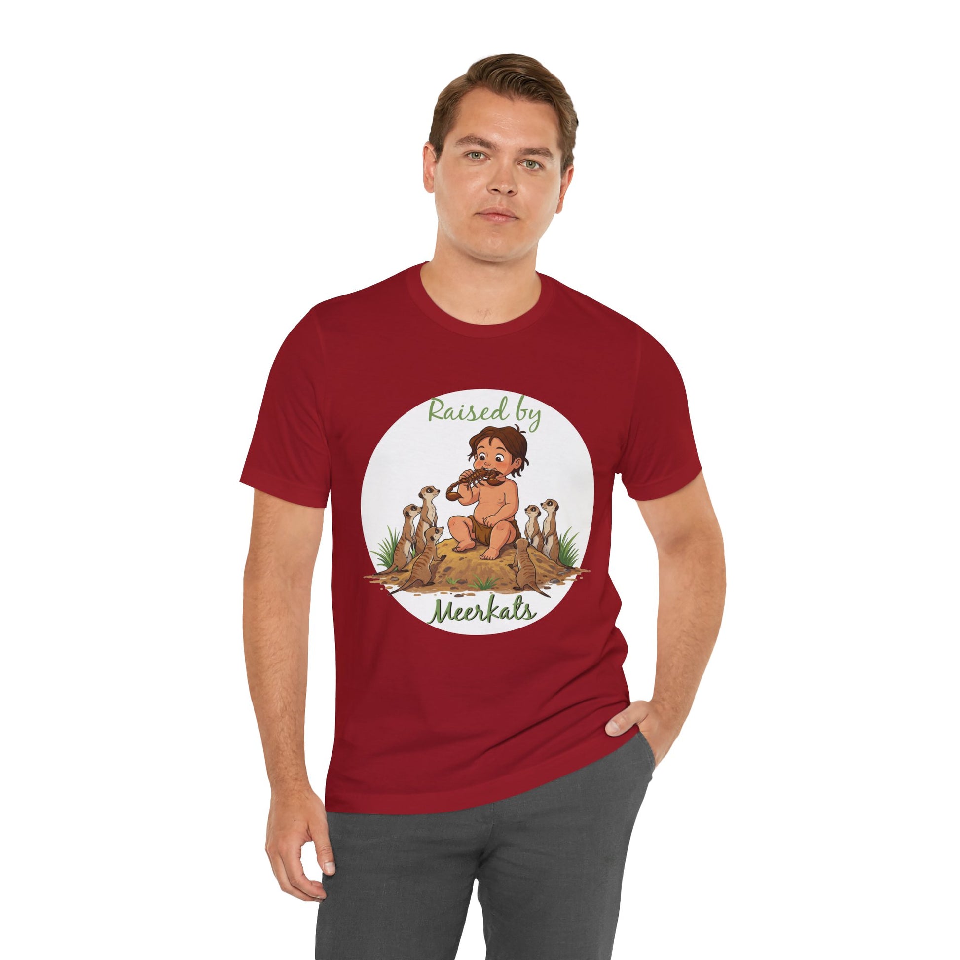 Funny 'Raised by Meerkats' Unisex Tee for Meerkat and Wildlife Lovers - Schmartypants