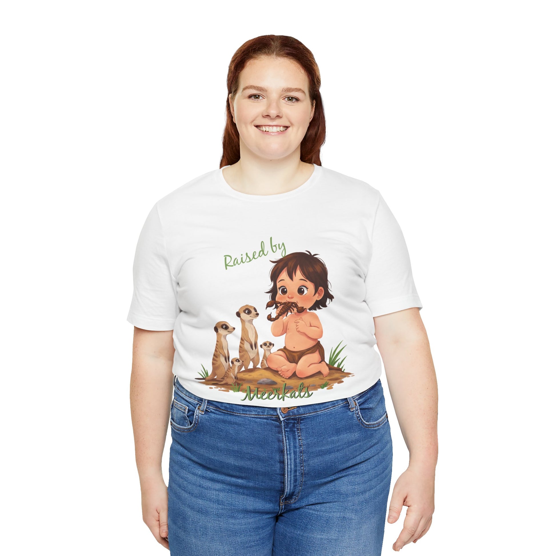 Funny Meerkat Tee - "Raised by Meerkats" Unisex Jersey Short Sleeve Shirt - for Meerkat and Wildlife Lovers - Schmartypants