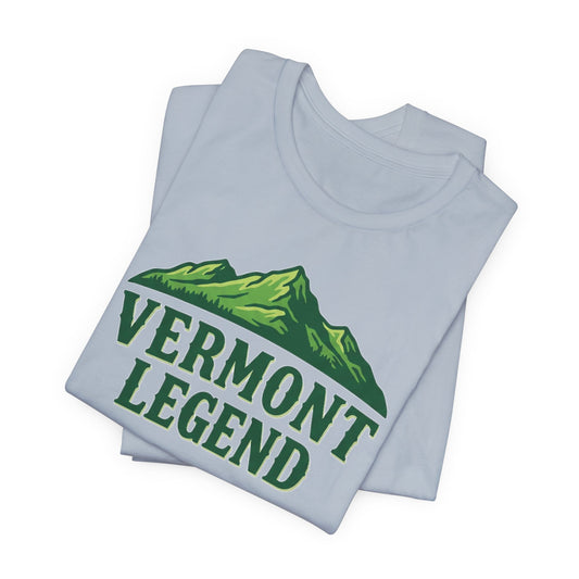 Vermont Legend Unisex Tee, Mountain Graphic T-Shirt, Outdoor Adventure Shirt, Hiking Apparel, Gift for Nature Lovers, Vermont Souvenir Tee