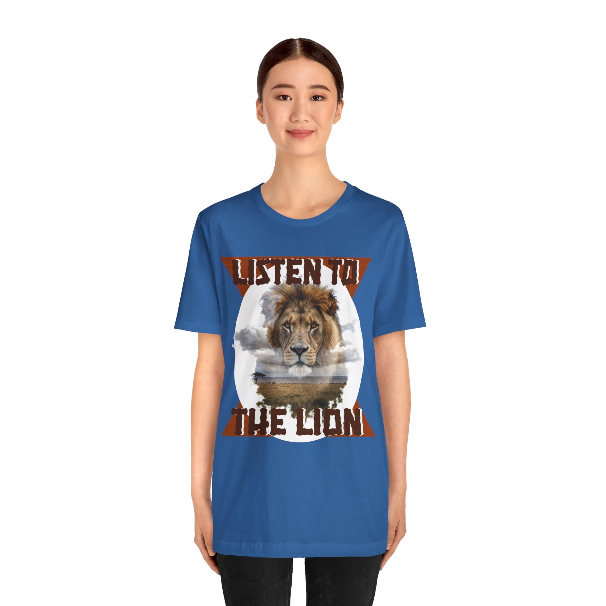 Listen to the Lion Unisex Tee, Casual T-Shirt, Wildlife Lover Gift, Nature Enthusiast Apparel, Birthday Present, Adventure Wear, Van Morrison Fans - Schmartypants