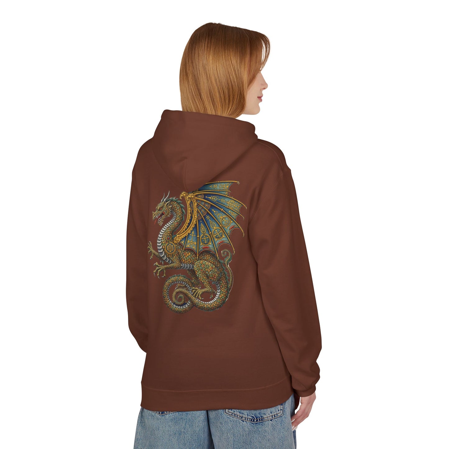 Fantasy Dragon Alchemist Hoodie, Cozy Unisex Pullover, Ideal for Gift, Casual Wear, Magical Conjurer, Ancient Alchemy Design