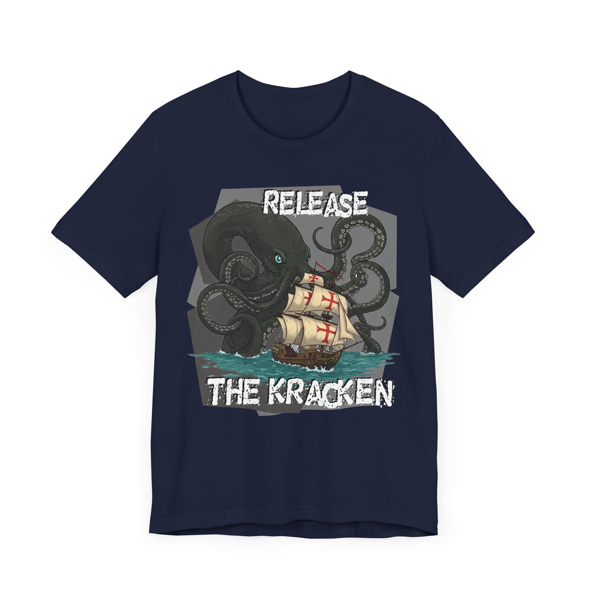 'Release The Kraken!' Tee - Unisex Short Sleeve Shirt, Nautical Tees, Pirate Fashion, Ocean Lover Gift, Funny T-Shirt, Sea Creature Shirt, Great for Gamers - Schmartypants