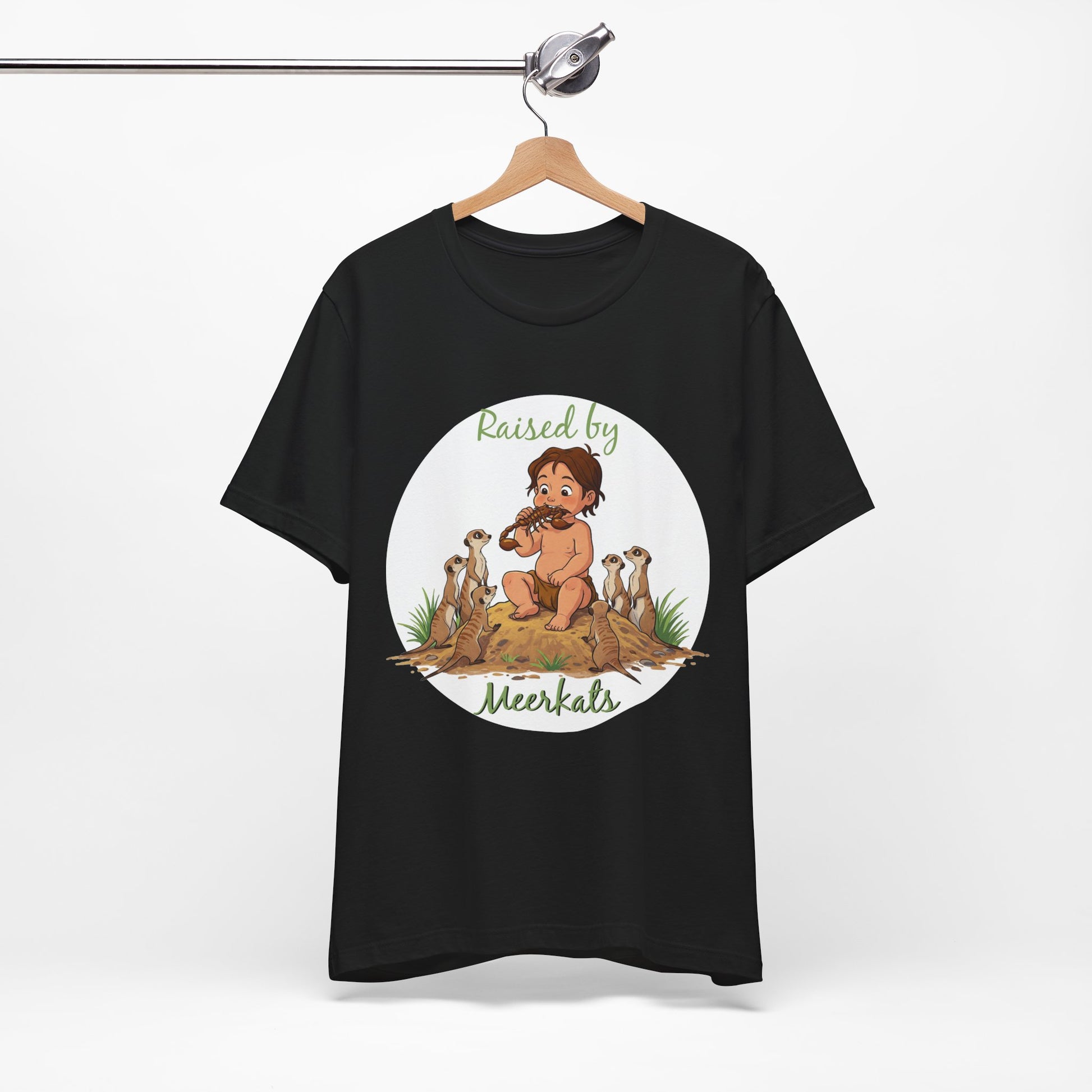 Funny 'Raised by Meerkats' Unisex Tee for Meerkat and Wildlife Lovers - Schmartypants