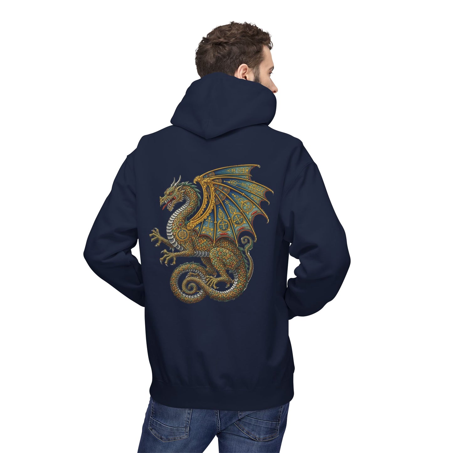 Fantasy Dragon Alchemist Hoodie, Cozy Unisex Pullover, Ideal for Gift, Casual Wear, Magical Conjurer, Ancient Alchemy Design