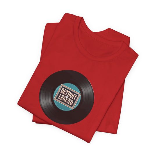 Detroit Legend Vinyl Record Tee, Music Lover Shirt, Unisex Casual Wear, Gift for Music Fans, Retro Record T-Shirt, Motown Shirt