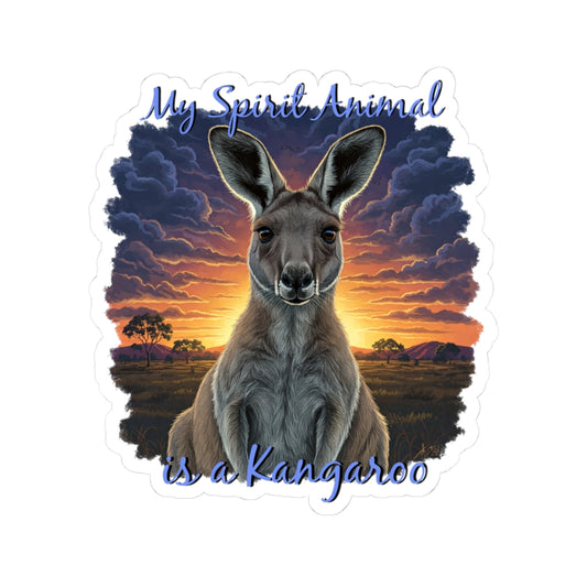 'My Spirit Animal is a Kangaroo' Kiss-Cut Stickers - Perfect for Aussie Nature Lovers - Schmartypants