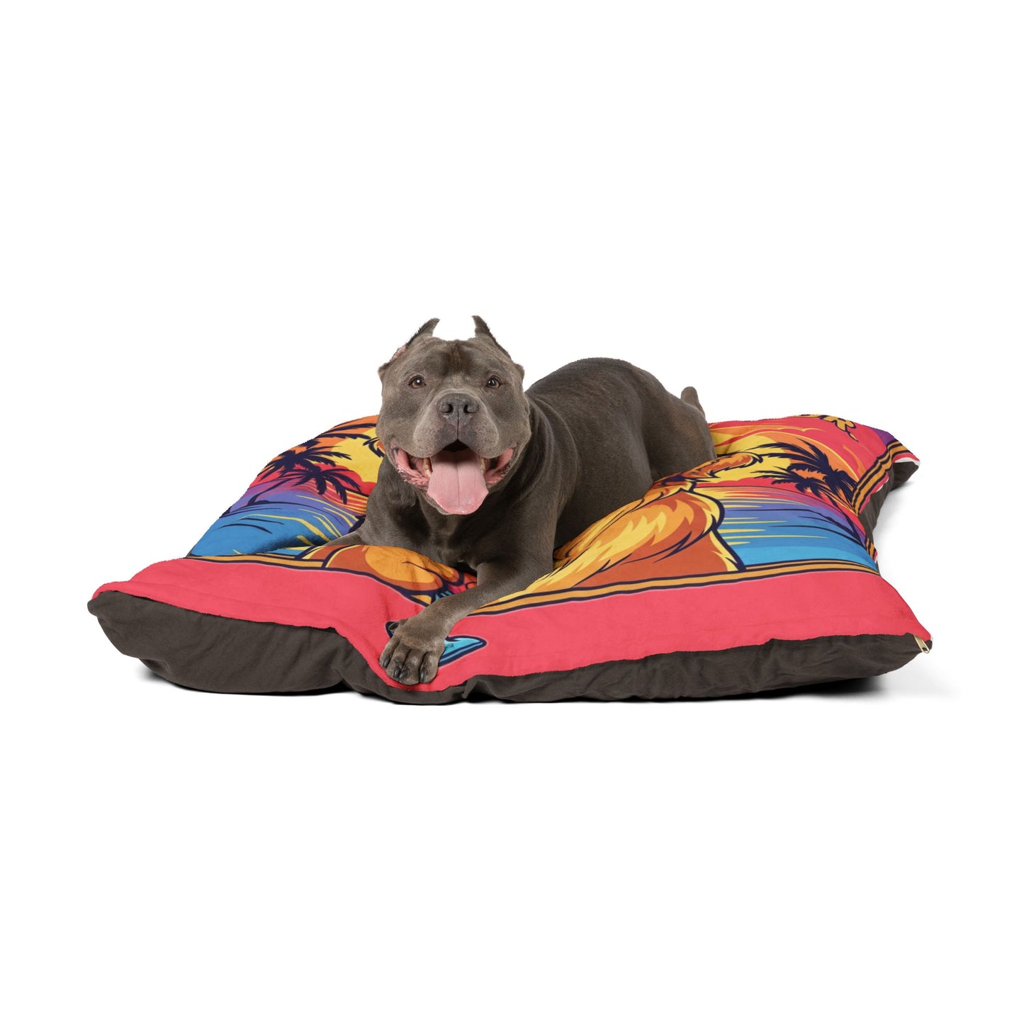 Golden Retriever Tropical Pet Bed, Relax Golden Hour Dog Bed, Large Stylish Dog Couch, Cozy Cat Furniture, Fun Pet Accessories