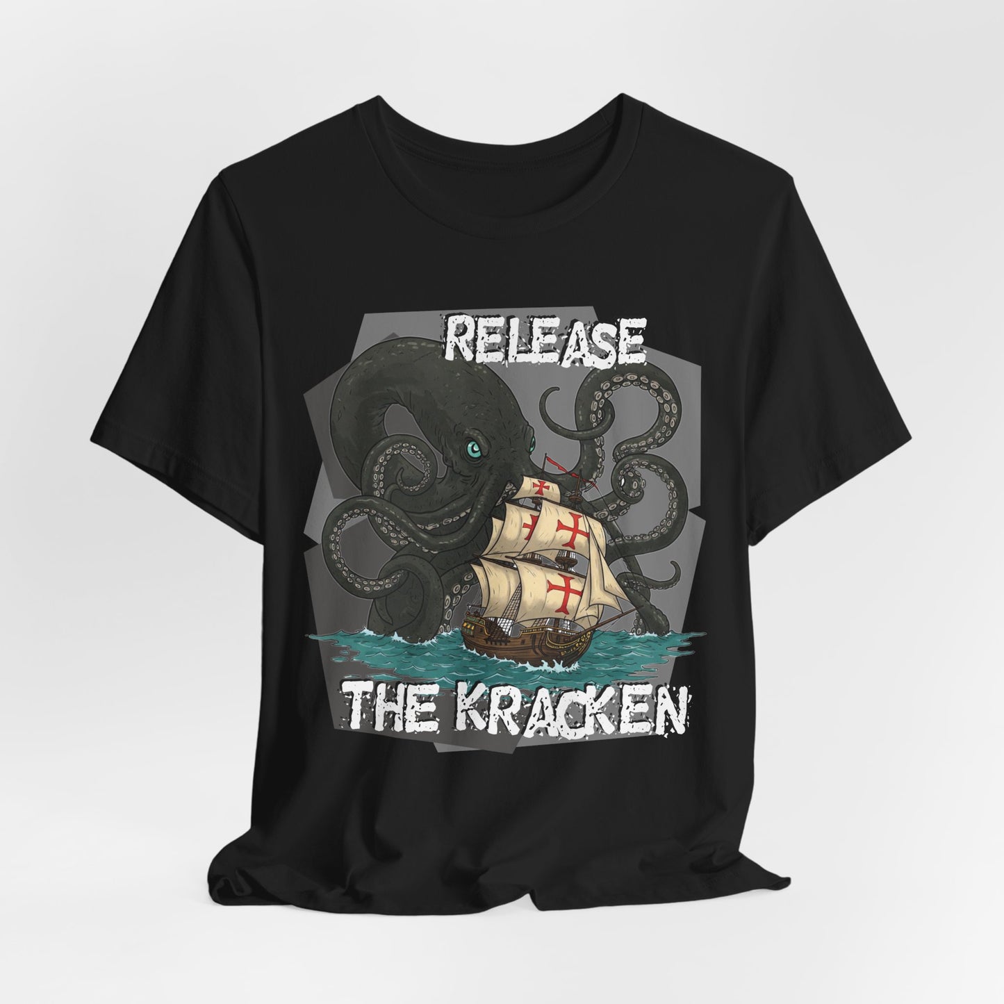 'Release The Kraken!' Tee - Unisex Short Sleeve Shirt, Nautical Tees, Pirate Fashion, Ocean Lover Gift, Funny T-Shirt, Sea Creature Shirt, Great for Gamers - Schmartypants
