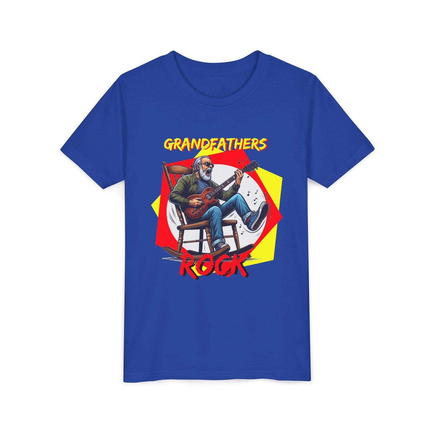 'Grandfathers Rock' Youth Short Sleeve Tee - Cool Guitar Design to Express the Love for Grandpa - Schmartypants