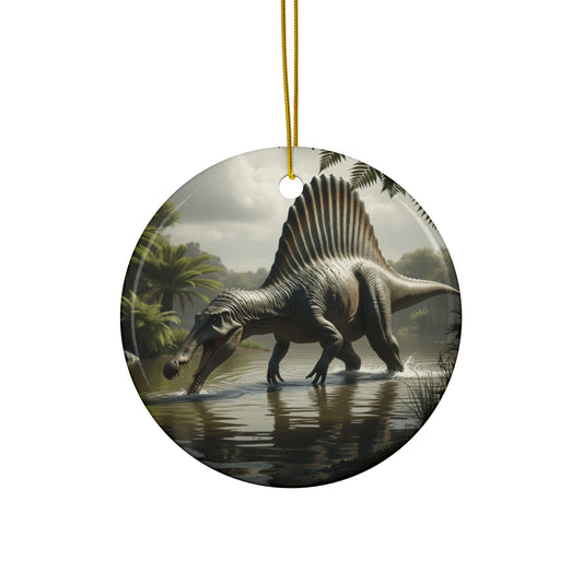 Dinosaur Ceramic Ornaments, Spinosaurus Gifts for Kids, Unique Holiday Decor, Tree Ornaments for Dinosaur Lovers, Set of 1, 3, or 5