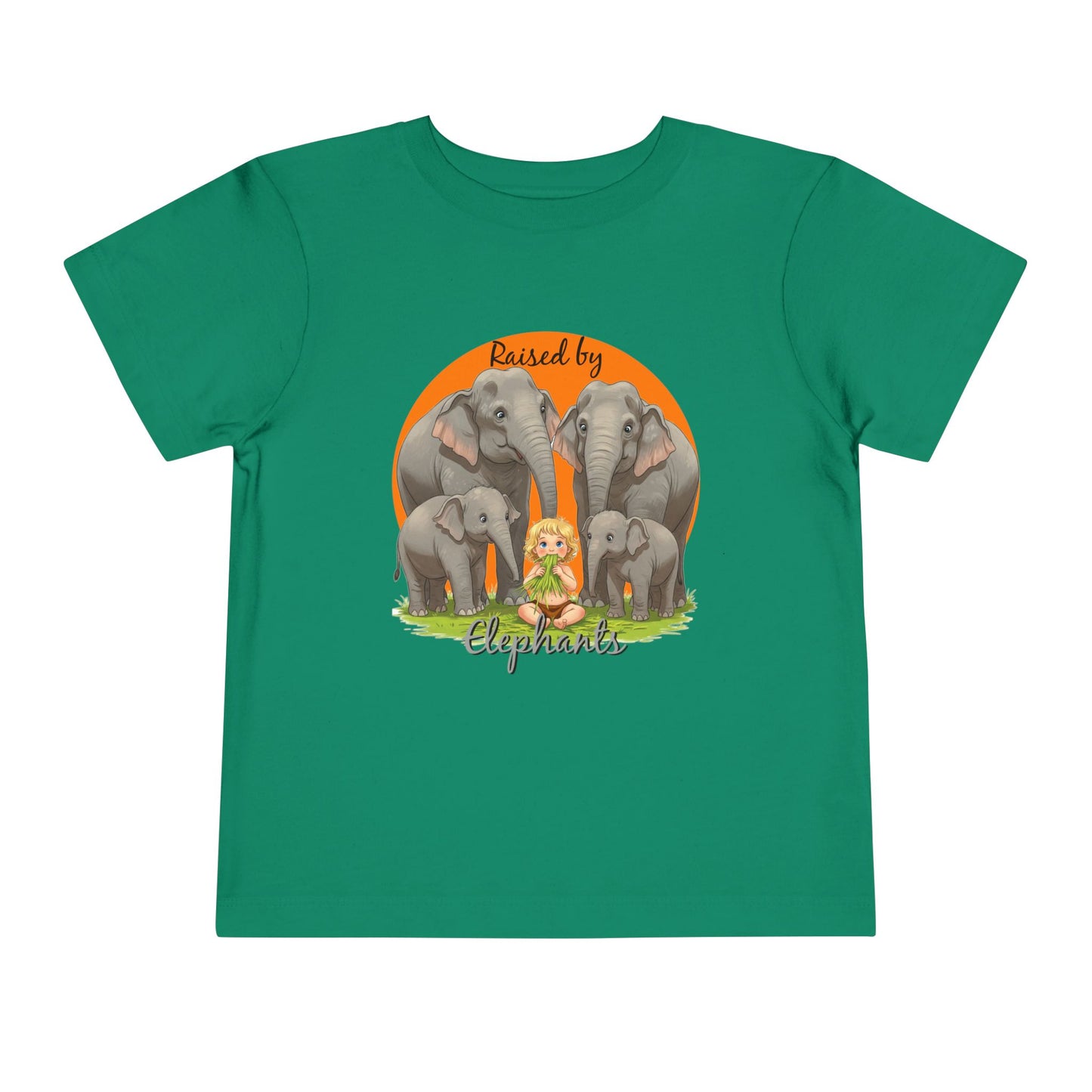 Raised by Elephants Toddler Tee – Adorable Hilarious Short Sleeve Shirt for Kids - Schmartypants