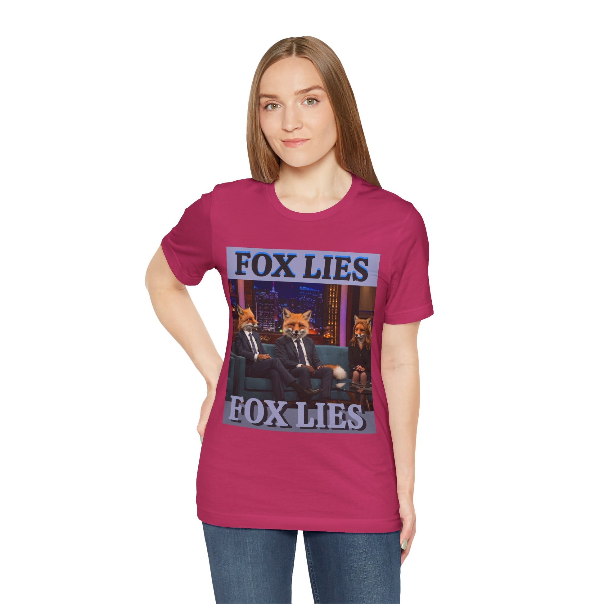 Humorous Fox Lies Tee - Unisex Jersey Short Sleeve T-Shirt - Protest Wear - Activist Tee - Schmartypants