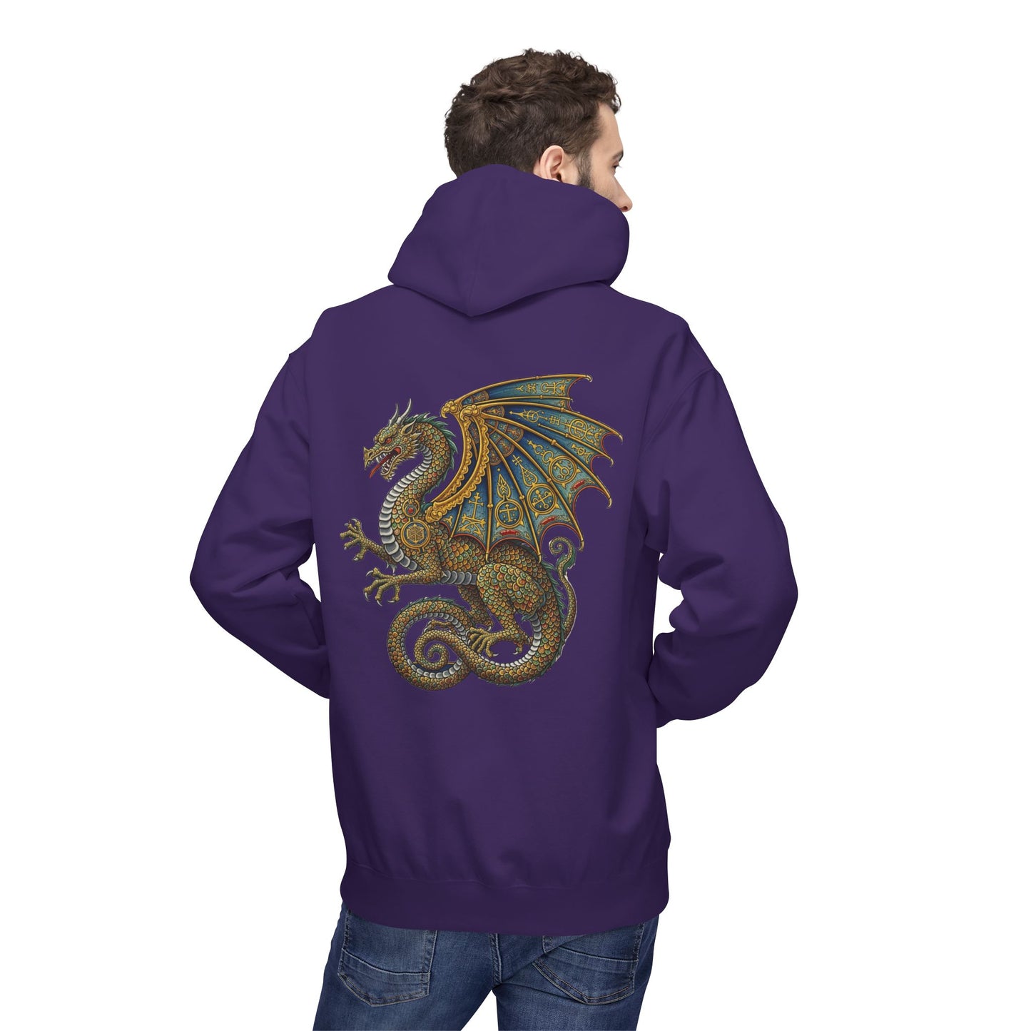Fantasy Dragon Alchemist Hoodie, Cozy Unisex Pullover, Ideal for Gift, Casual Wear, Magical Conjurer, Ancient Alchemy Design