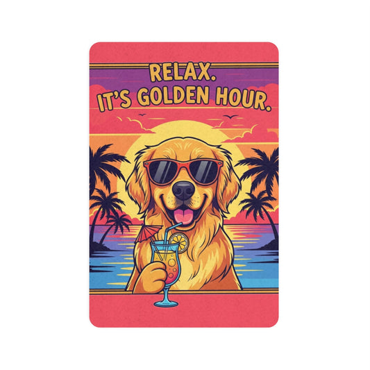 Charming Golden Retriever Pet Food Mat with Golden Hour Design - Dog Lover Gift, Pet Accessories, Relaxing Vibes, 12x18 Inches