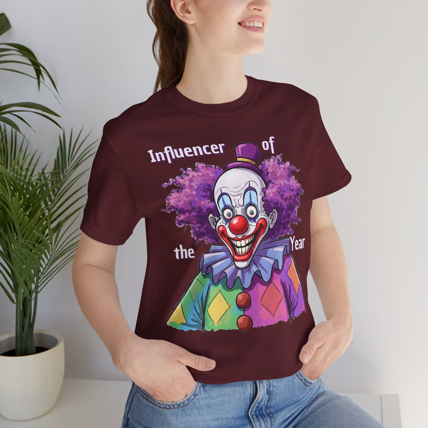 Influencer of the Year Clown T-Shirt - Funny Unisex Jersey Tee - Schmartypants