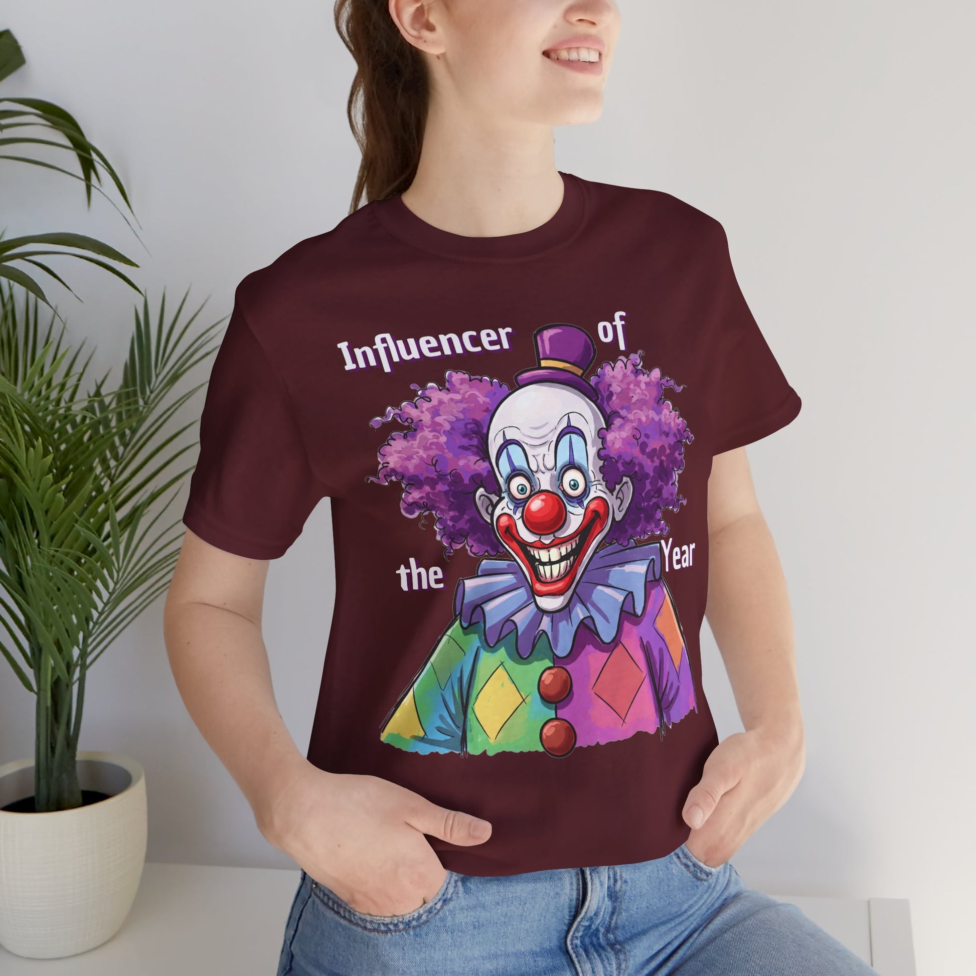 Influencer of the Year Clown T-Shirt - Funny Unisex Jersey Tee - Schmartypants