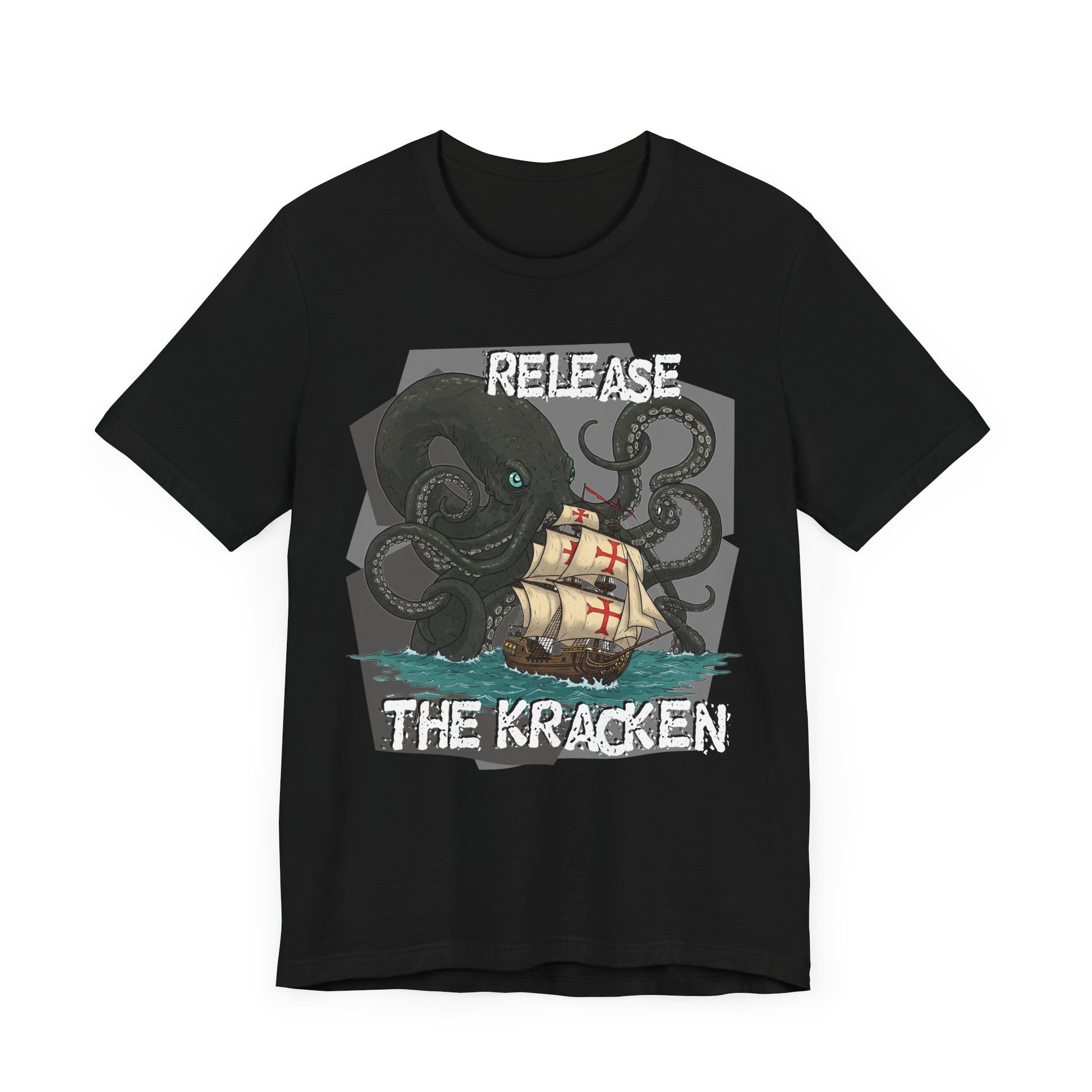 'Release The Kraken!' Tee - Unisex Short Sleeve Shirt, Nautical Tees, Pirate Fashion, Ocean Lover Gift, Funny T-Shirt, Sea Creature Shirt, Great for Gamers - Schmartypants
