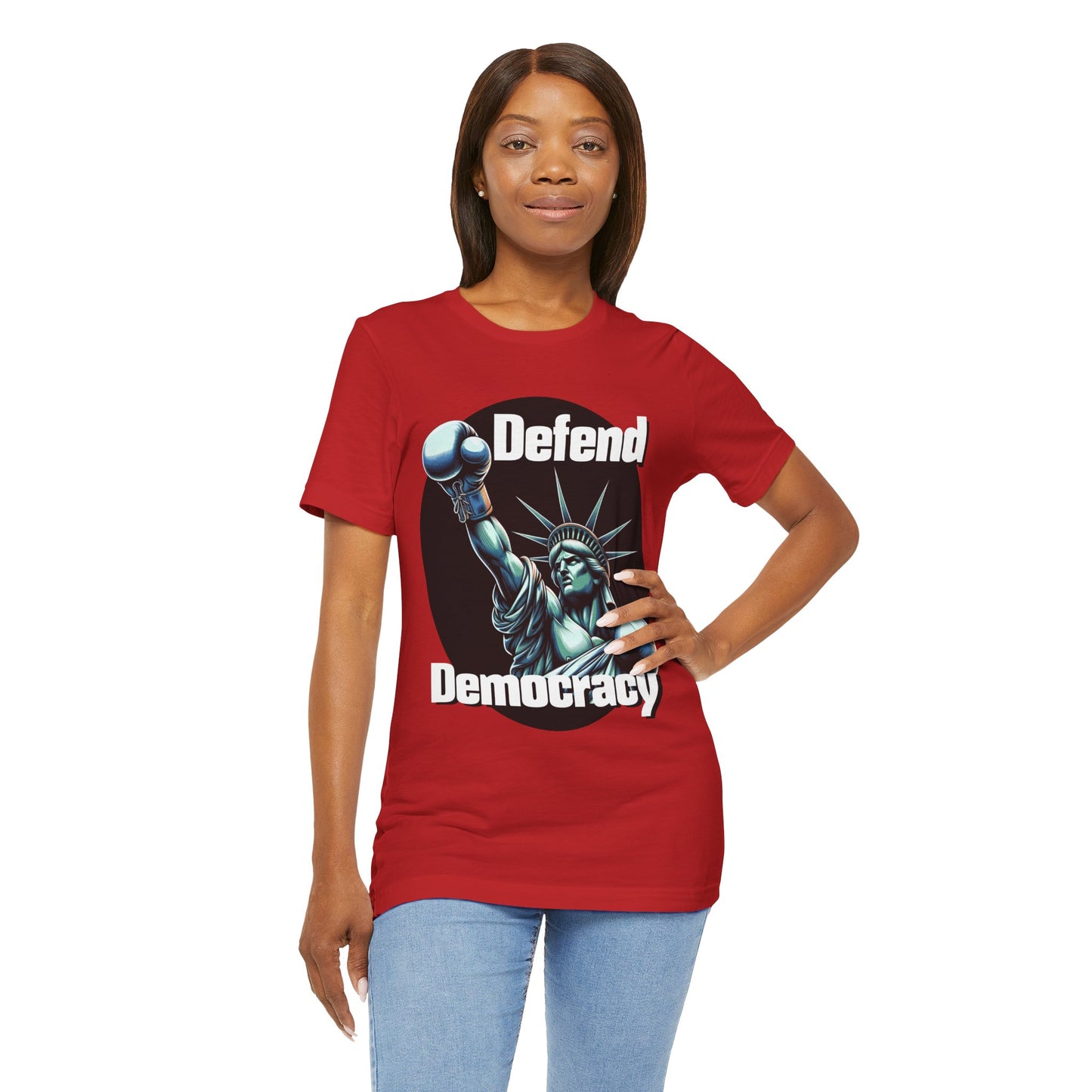 Defend Democracy Tee - Unisex Jersey Short Sleeve Shirt - Protest Wear - Activist Tee - Schmartypants