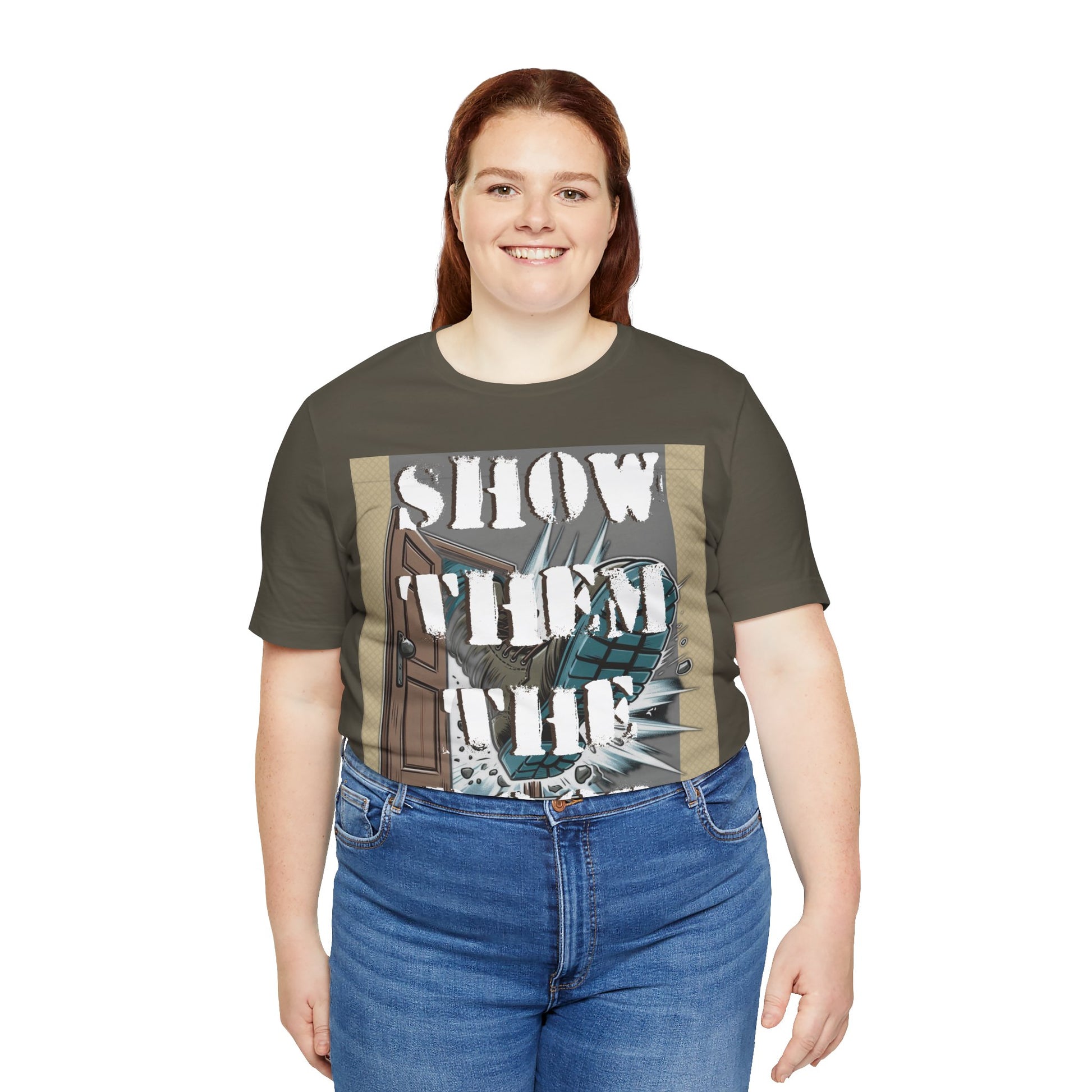 Unisex Graphic Tee - 'Show Them the Door' Protest Shirt - Gift for Progressives - Schmartypants