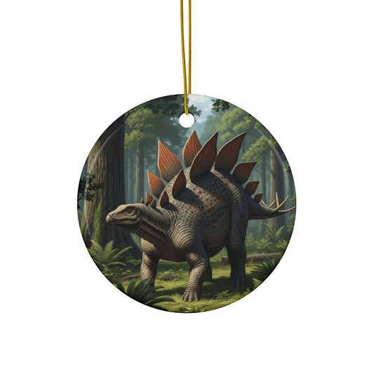 Stegasaurus Jurassic Era Dinosaur Ceramic Christmas Tree Ornaments, Keepsakes, Collectibles, Party Favors