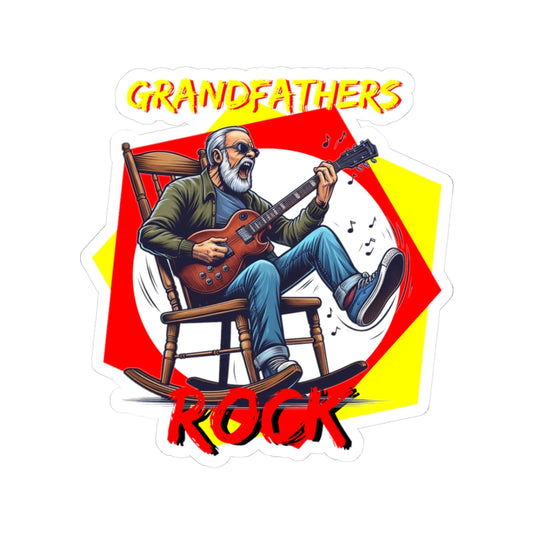 Funny 'Grandfathers Rock' Stickers - Fun Retro Music Design for Cool Grandpas - Schmartypants