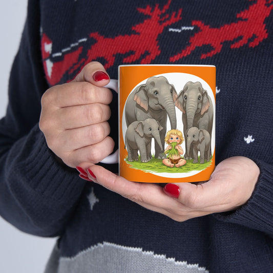 Funny Elephant Family Ceramic Mug - Perfect Gift for Animal Lovers, Wildlife Lovers, Elephant Fans - Schmartypants