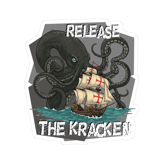 'Release The Kraken!' Kiss-Cut Stickers - Nautical Octopus Design for Sea Lovers and Gamers - Schmartypants