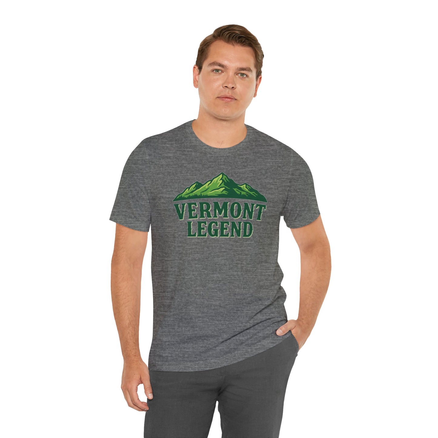 Vermont Legend Unisex Tee, Mountain Graphic T-Shirt, Outdoor Adventure Shirt, Hiking Apparel, Gift for Nature Lovers, Vermont Souvenir Tee