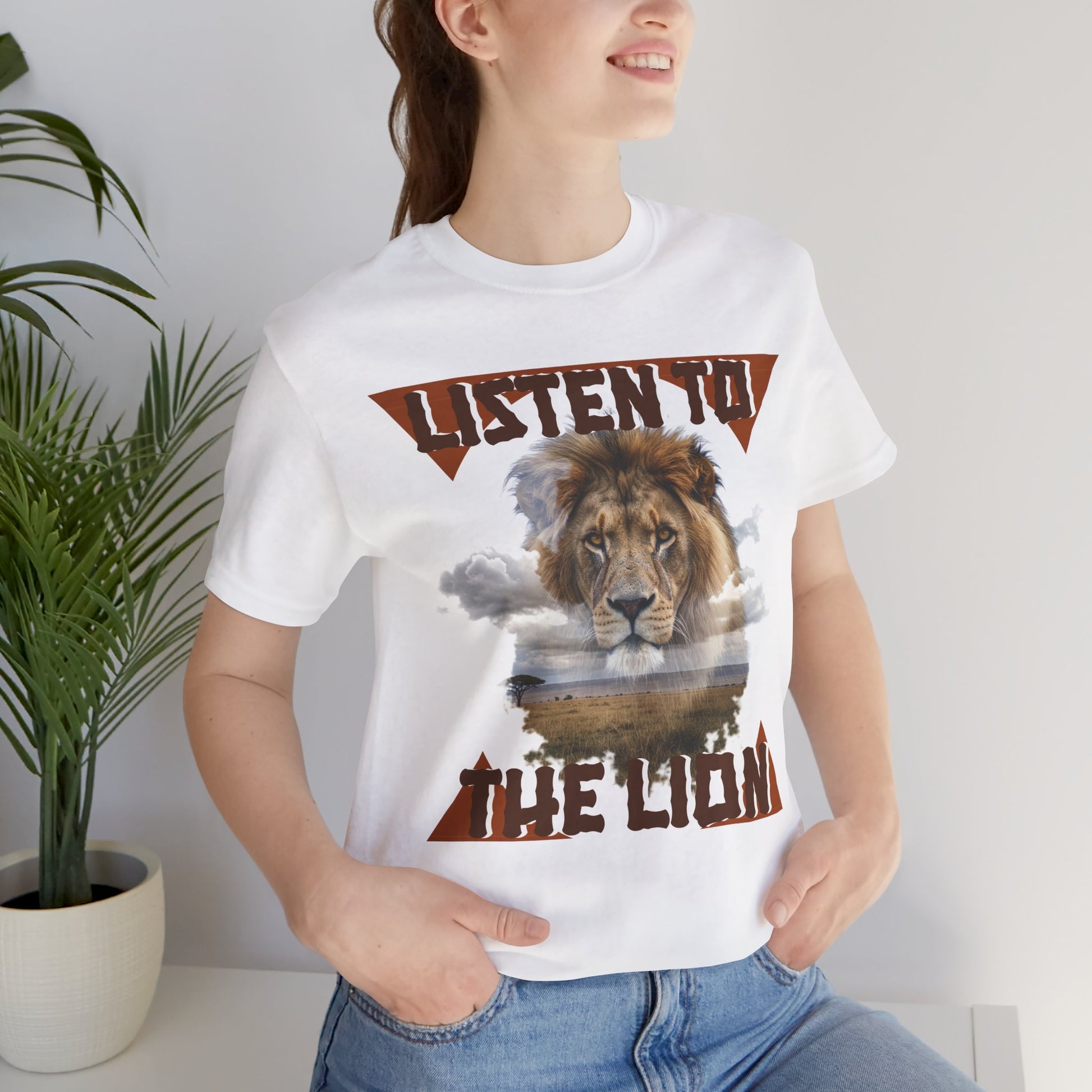 Listen to the Lion Unisex Tee, Casual T-Shirt, Wildlife Lover Gift, Nature Enthusiast Apparel, Birthday Present, Adventure Wear, Van Morrison Fans - Schmartypants