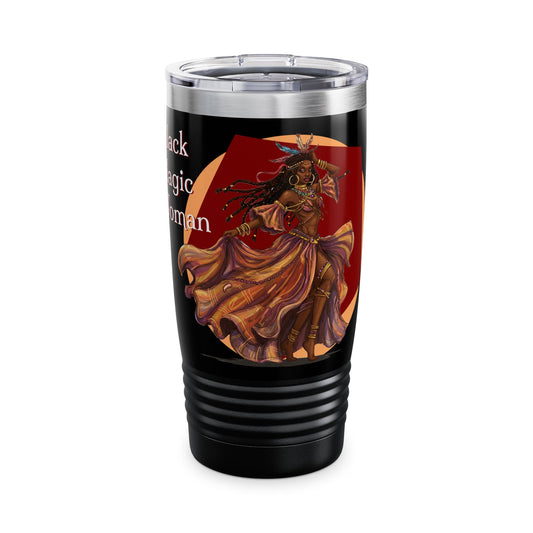 'Black Magic Woman' Tumbler, Stylish Travel Mug for Coffee and Tea Lovers, Great Gift for fans of Santana and Classic Rock, Halloween Sipper, Unique Drinkware