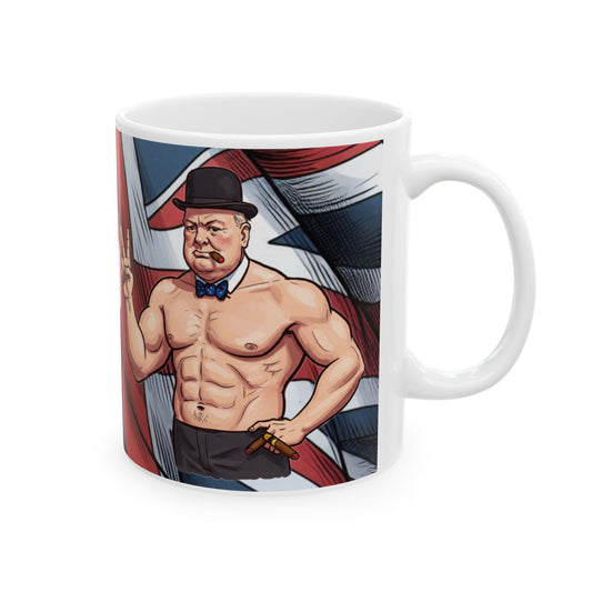 Hilarious History Buff Ceramic Mug | Unique Gift for Churchill Fans, Coffee Lovers, 11oz & 15oz, Fun Collectible, Retro Style - Schmartypants
